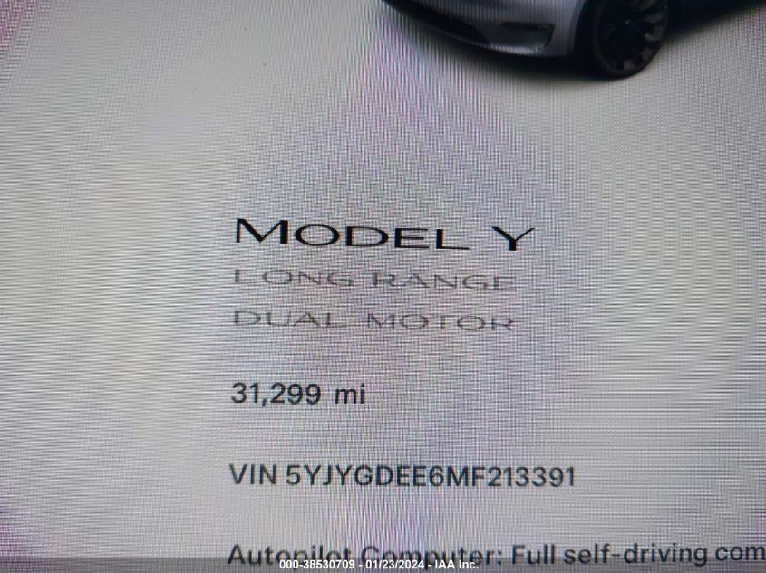 2021 TESLA MODEL Y LONG RANGE DUAL MOTOR ALL-WHEEL DRIVE - 5YJYGDEE6MF213391