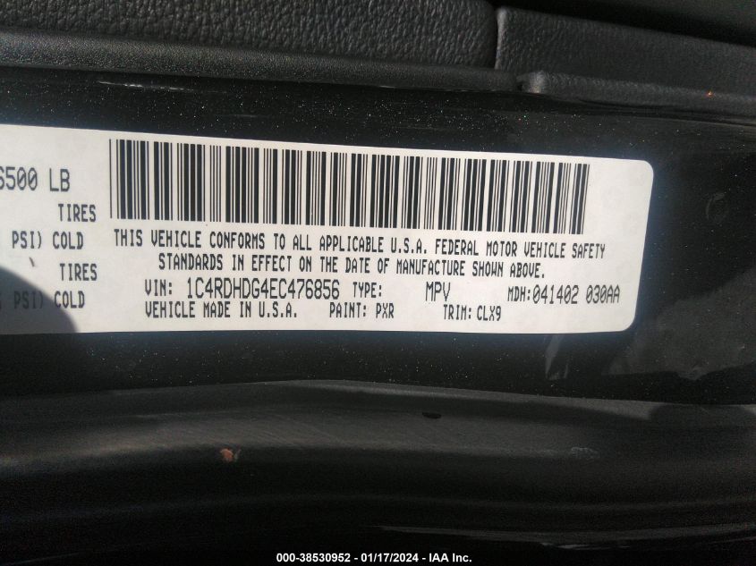 2014 DODGE DURANGO LIMITED - 1C4RDHDG4EC476856