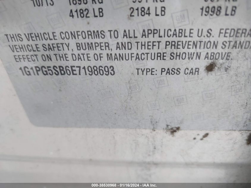 2014 CHEVROLET CRUZE LTZ - 1G1PG5SB6E7198693