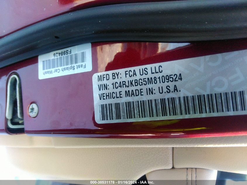 2021 JEEP GRAND CHEROKEE L LIMITED 4X4 - 1C4RJKBG5M8109524