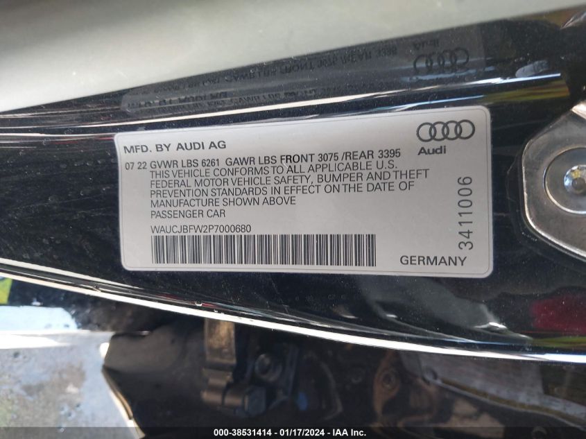 2023 AUDI E-TRON GT PREMIUM PLUS QUATTRO - WAUCJBFW2P7000680