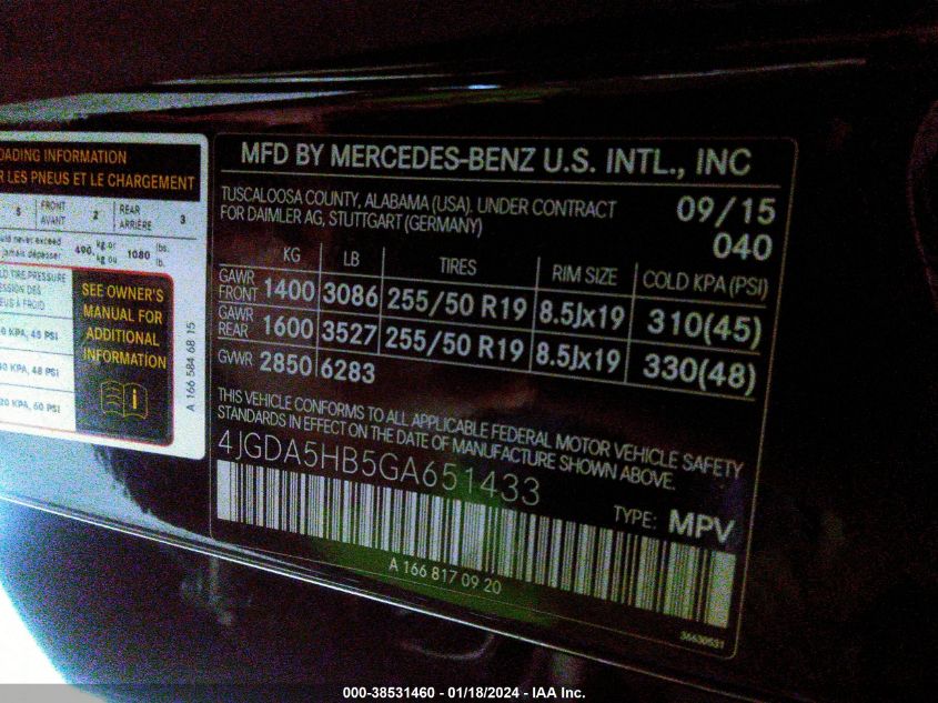 2016 MERCEDES-BENZ GLE 350 4MATIC - 4JGDA5HB5GA651433