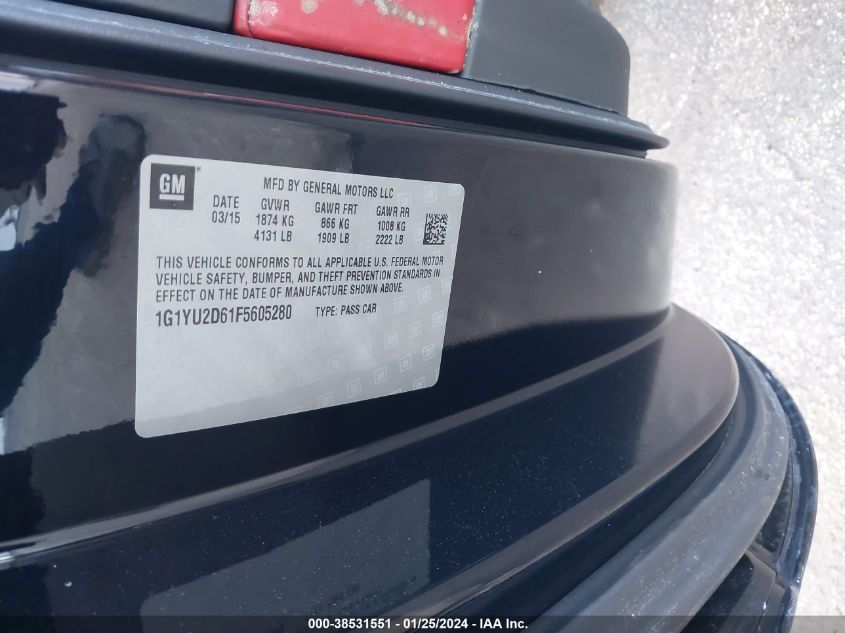 2015 CHEVROLET CORVETTE Z06 - 1G1YU2D61F5605280