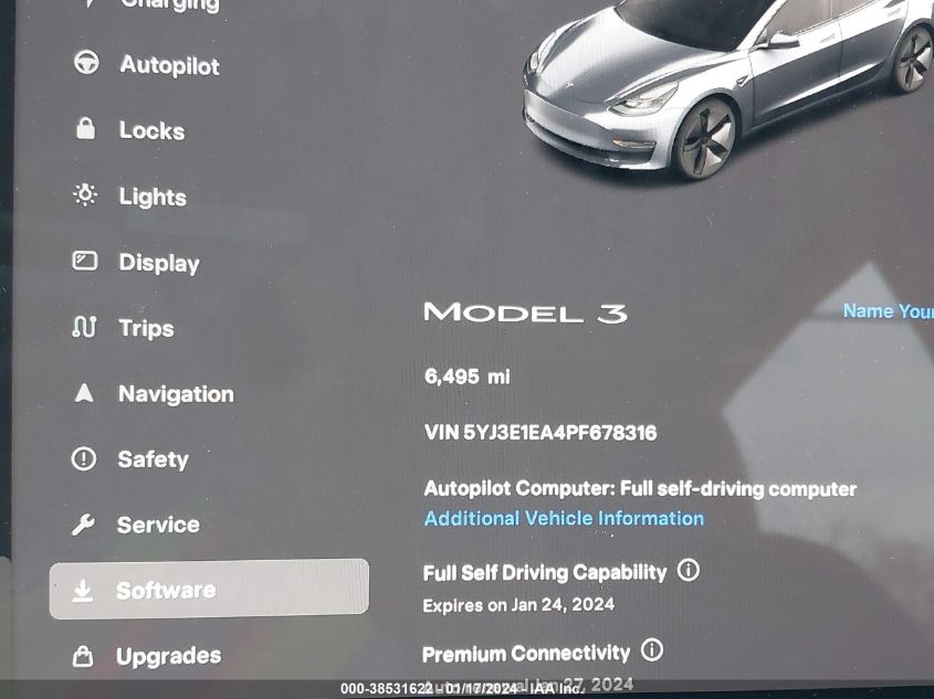2023 TESLA MODEL 3 - 5YJ3E1EA4PF678316