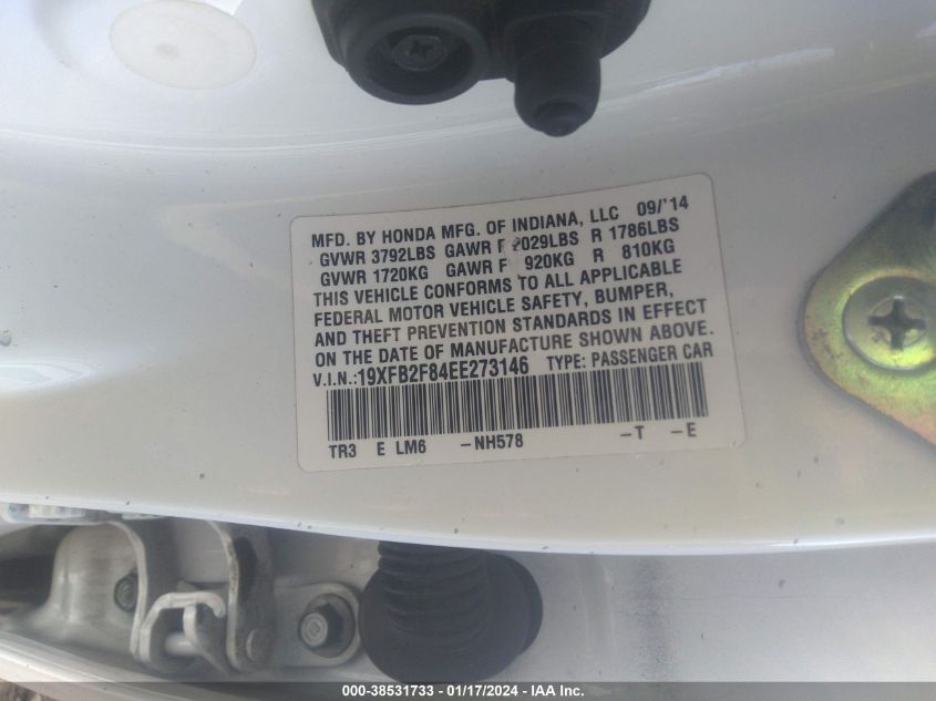 2014 HONDA CIVIC EX - 19XFB2F84EE273146