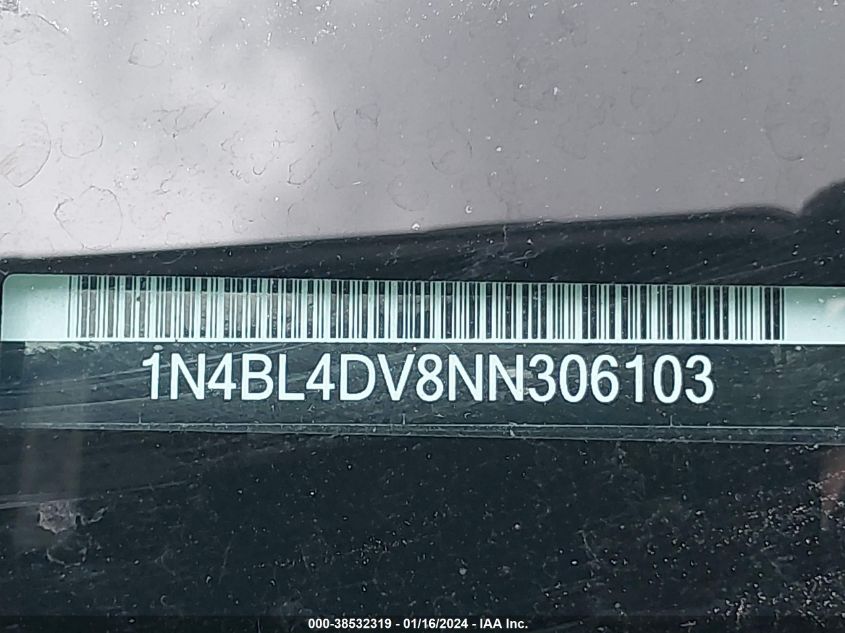 2022 NISSAN ALTIMA SV - 1N4BL4DV8NN306103
