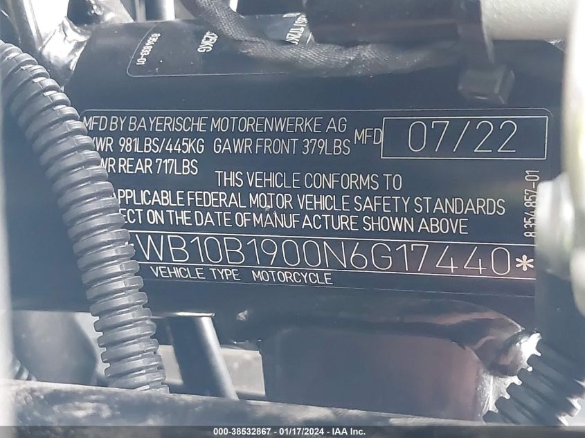 2022 BMW F 850 GS - WB10B1900N6G17440