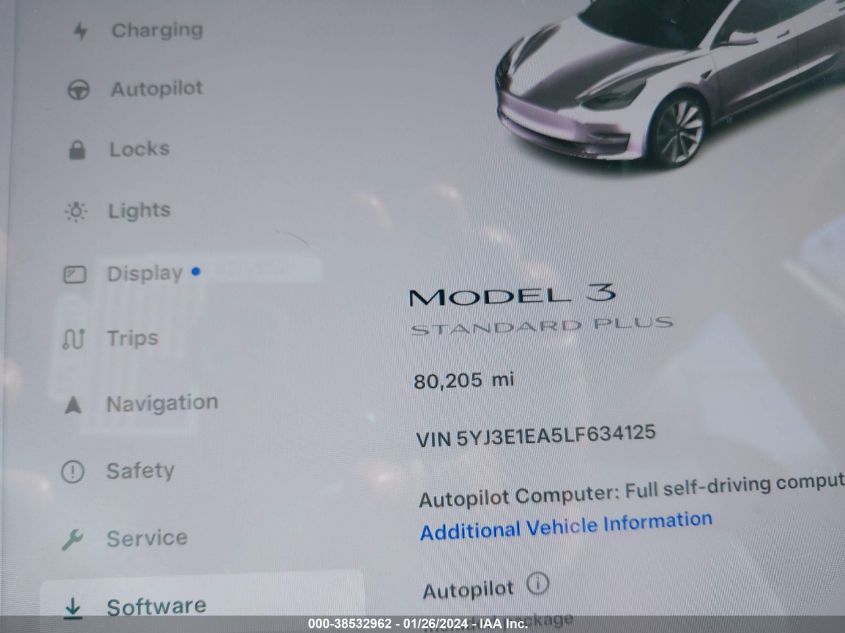 2020 TESLA MODEL 3 - 5YJ3E1EA5LF634125