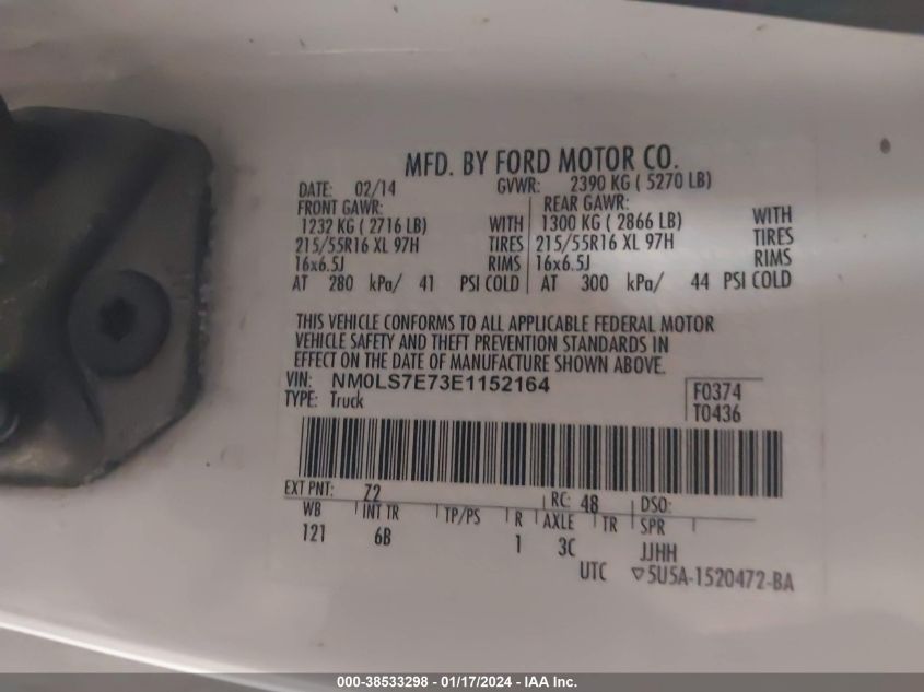 2014 FORD TRANSIT CONNECT XL - NM0LS7E73E1152164