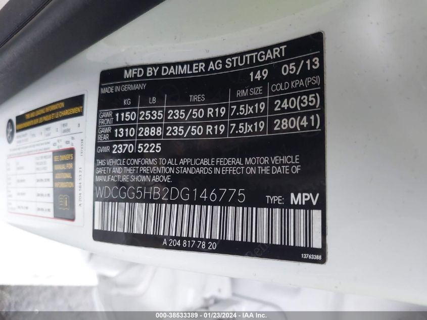 2013 MERCEDES-BENZ GLK 350 - WDCGG5HB2DG146775
