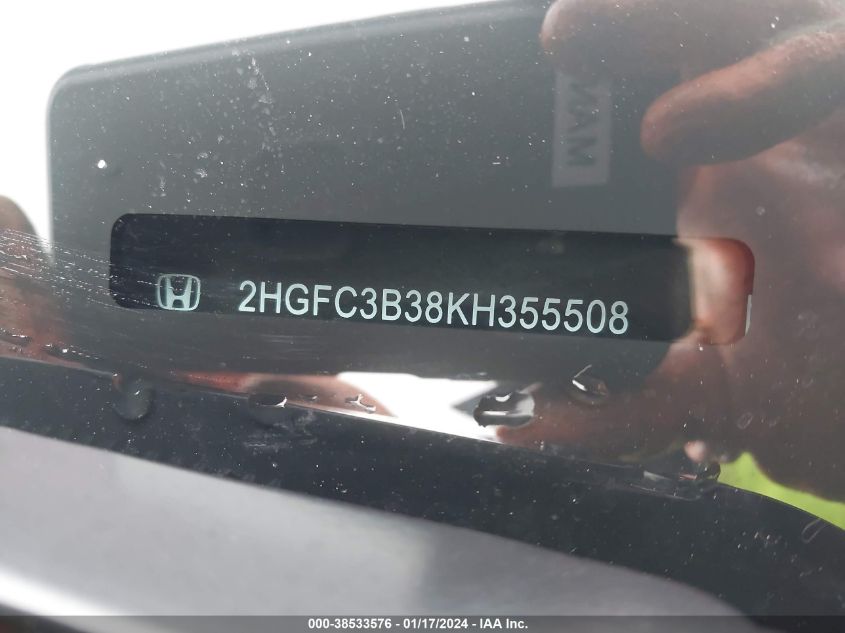 2019 HONDA CIVIC EX - 2HGFC3B38KH355508