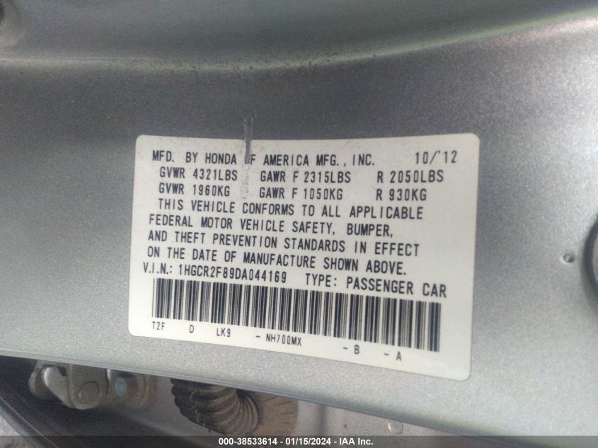 2013 HONDA ACCORD EX-L - 1HGCR2F89DA044169
