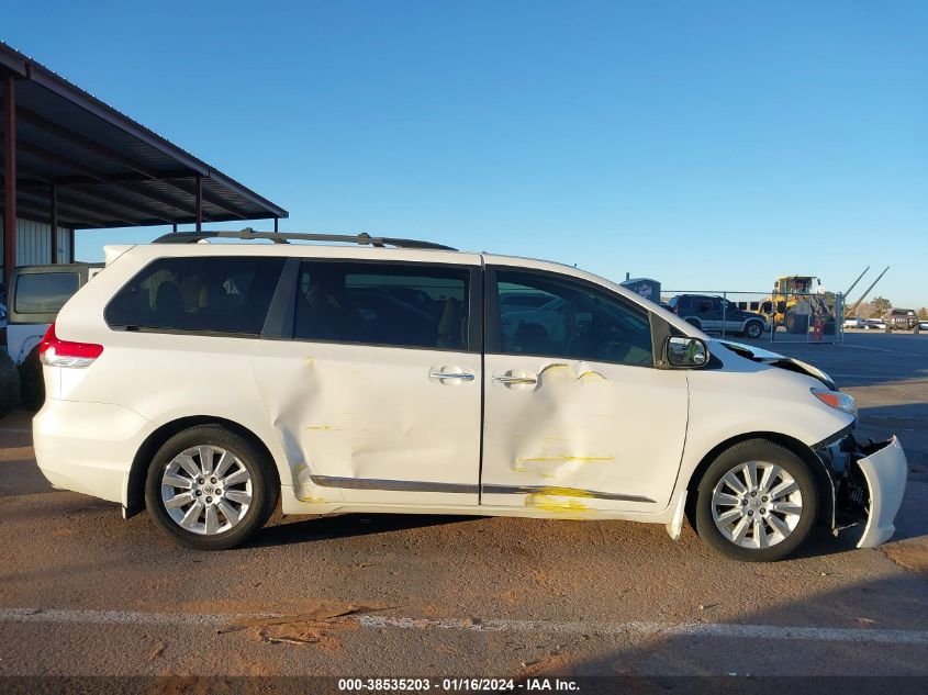 2013 TOYOTA SIENNA LIMITED V6 7 PASSENGER - 5TDYK3DC1DS384781