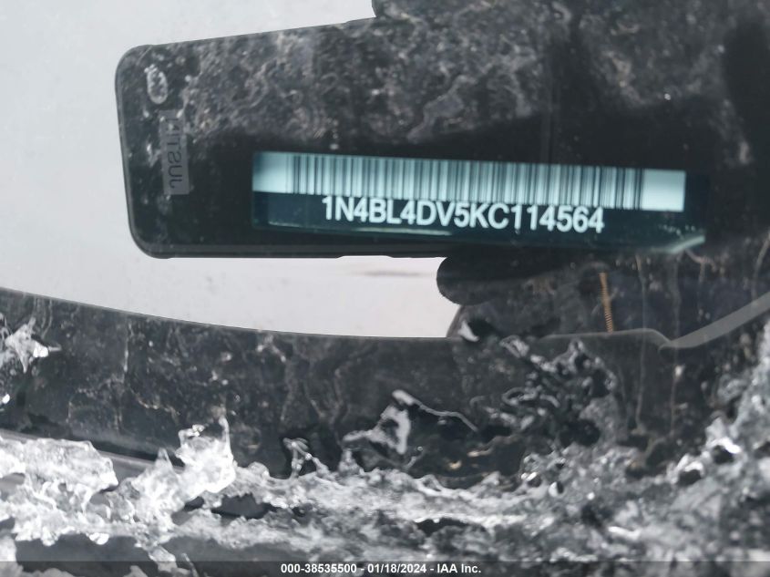 2019 NISSAN ALTIMA SV - 1N4BL4DV5KC114564