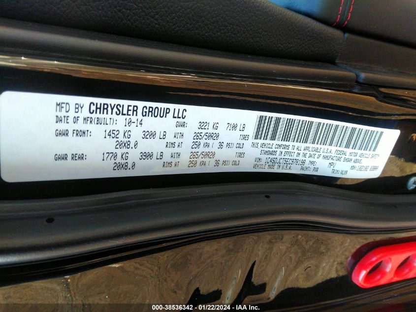 2014 DODGE DURANGO R/T - 1C4SDJCT5EC978198