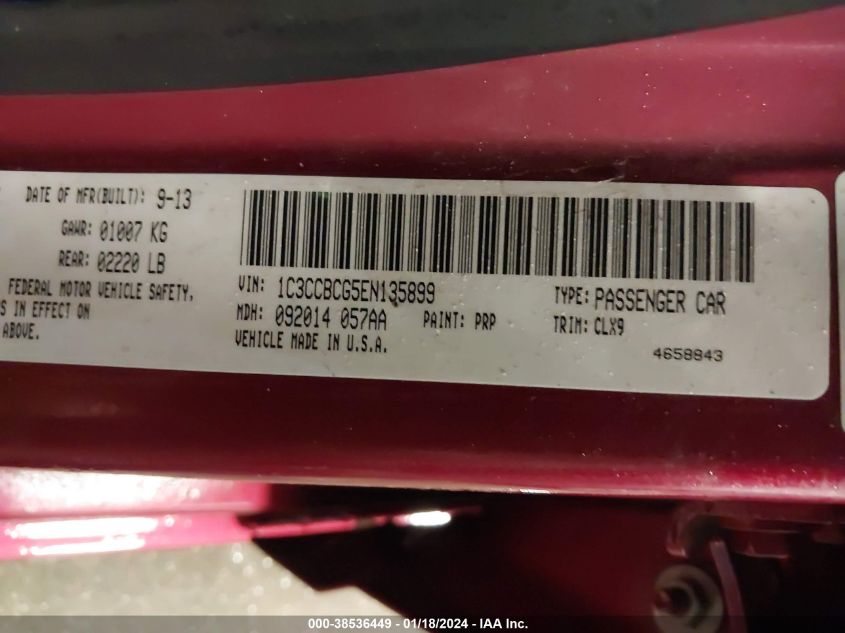 2014 CHRYSLER 200 LIMITED - 1C3CCBCG5EN135899