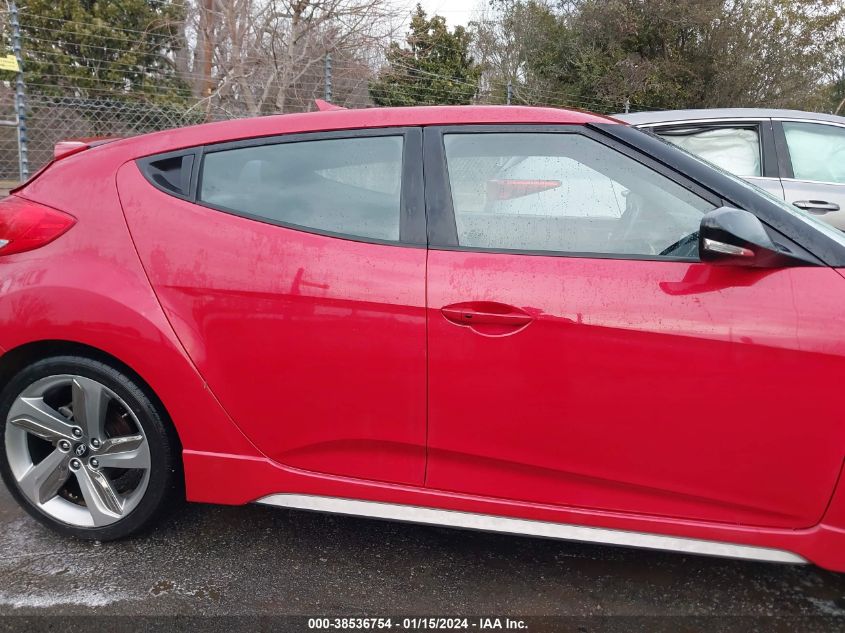 2013 HYUNDAI VELOSTER TURBO W/BLACK INT - KMHTC6AE6DU124978