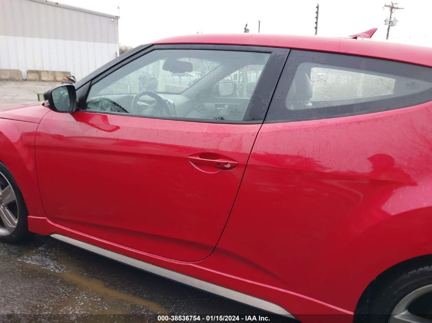 2013 HYUNDAI VELOSTER TURBO W/BLACK INT - KMHTC6AE6DU124978