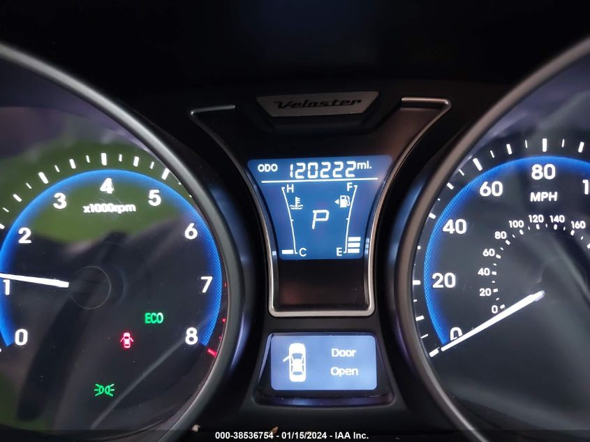 2013 HYUNDAI VELOSTER TURBO W/BLACK INT - KMHTC6AE6DU124978