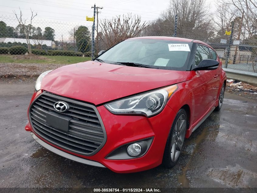 2013 HYUNDAI VELOSTER TURBO W/BLACK INT - KMHTC6AE6DU124978