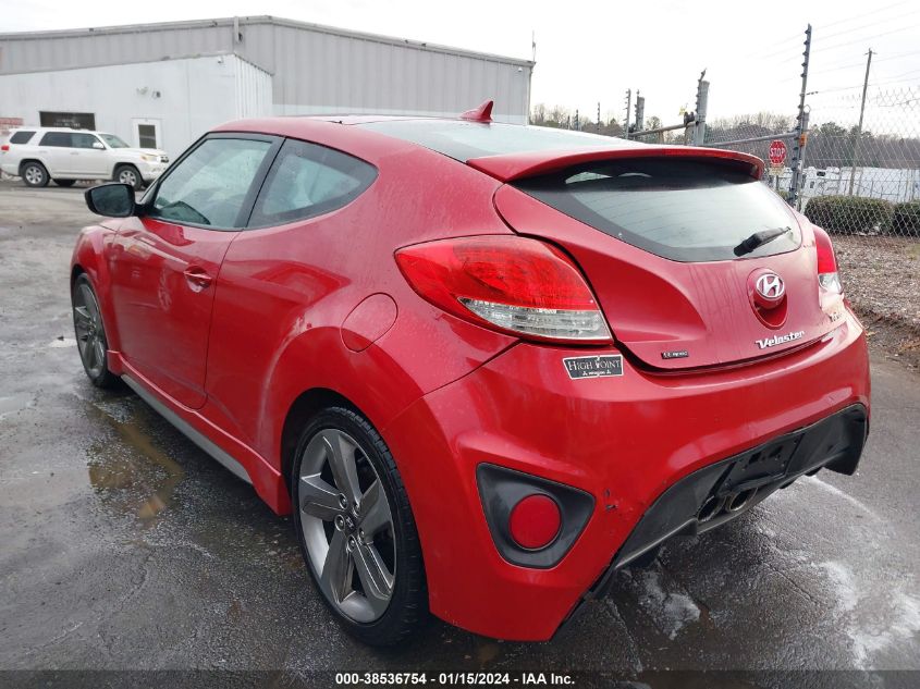 2013 HYUNDAI VELOSTER TURBO W/BLACK INT - KMHTC6AE6DU124978