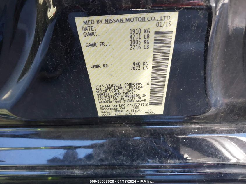 2015 NISSAN ALTIMA 2.5 SL - 1N4AL3AP1FC256203
