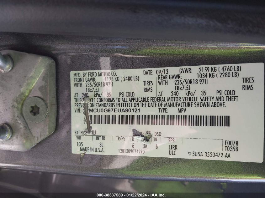 2014 FORD ESCAPE SE - 1FMCU0G97EUA90121