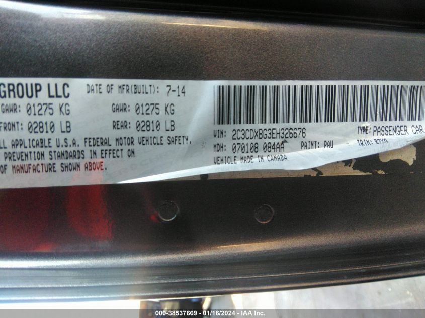 2014 DODGE CHARGER SE - 2C3CDXBG3EH326676