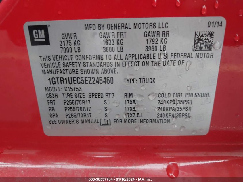 2014 GMC SIERRA 1500 SLE - 1GTR1UEC5EZ245460