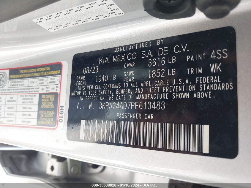 2023 KIA RIO LX/S - 3KPA24AD7PE613483