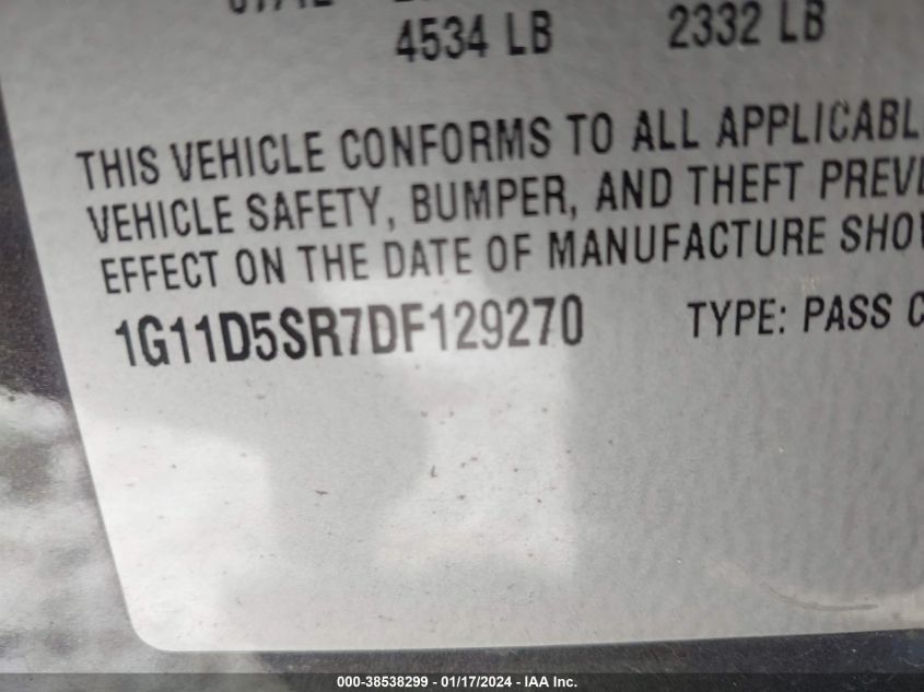 2013 CHEVROLET MALIBU 1LT - 1G11D5SR7DF129270