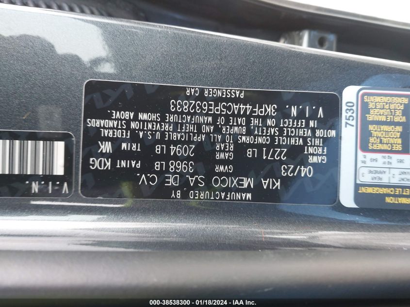 2023 KIA FORTE GT - 3KPF44AC5PE632833