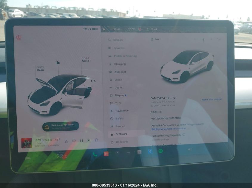 2022 TESLA MODEL Y LONG RANGE DUAL MOTOR ALL-WHEEL DRIVE - 7SAYGDEEXNF321758