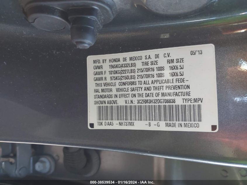2013 HONDA CR-V LX - 3CZRM3H32DG708838
