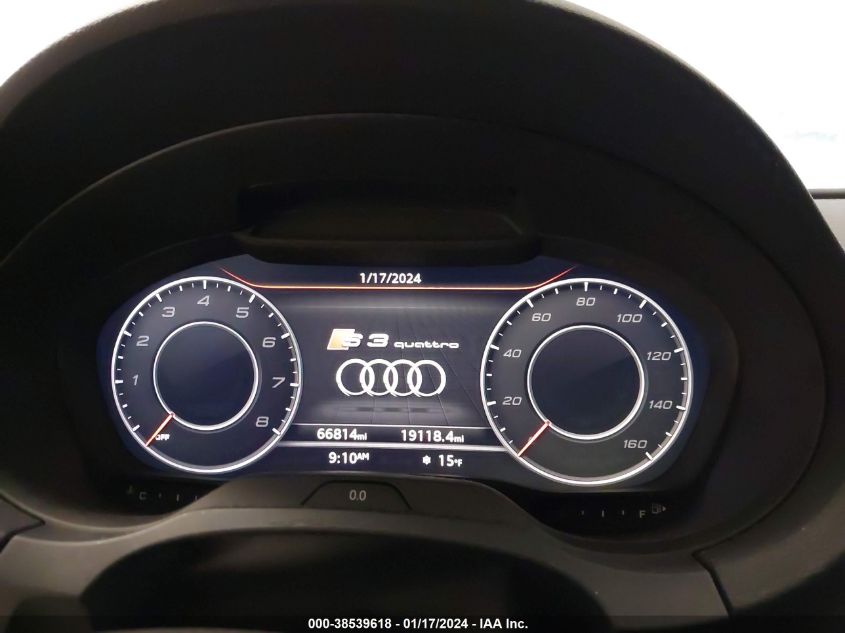 WAUB1GFF9KA079012 | 2019 AUDI S3