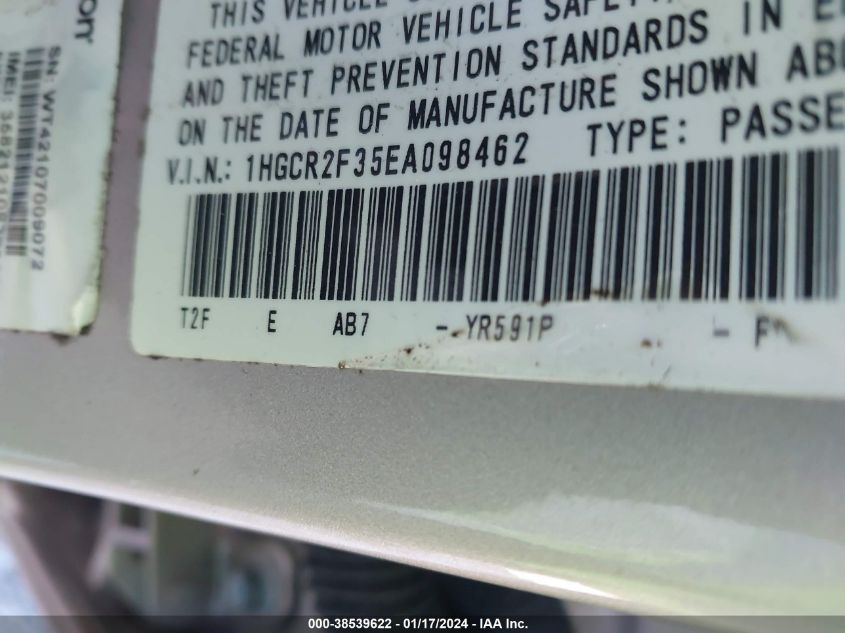 2014 HONDA ACCORD LX - 1HGCR2F35EA098462