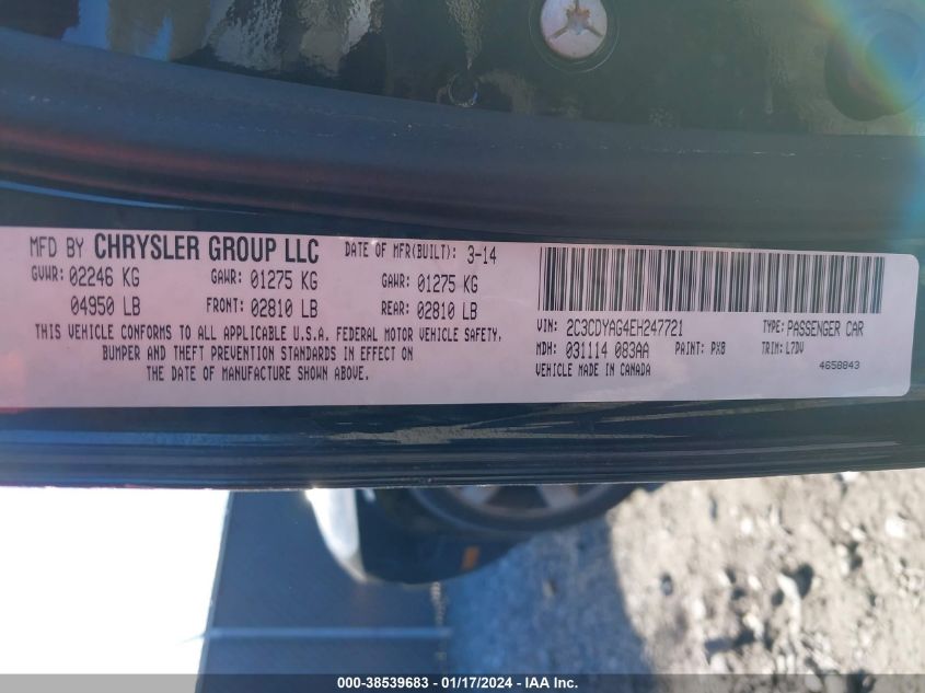 2014 DODGE CHALLENGER SXT - 2C3CDYAG4EH247721