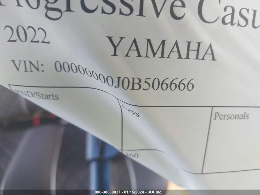 2022 YAMAHA OTHER 00000000J0B506666
