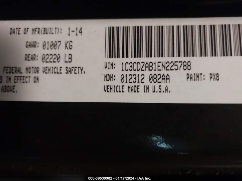2014 DODGE AVENGER SE - 1C3CDZAB1EN225788