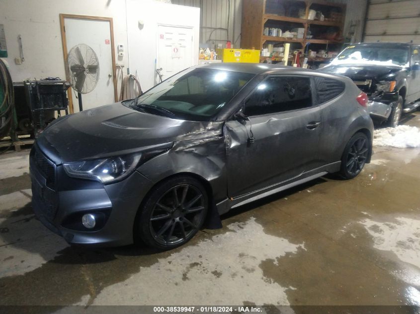 2013 HYUNDAI VELOSTER TURBO W/BLUE - KMHTC6AE3DU145027