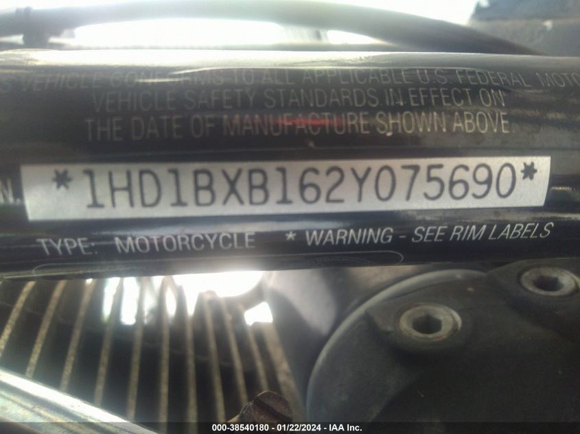 2002 HARLEY-DAVIDSON FLSTFI 1HD1BXB162Y075690