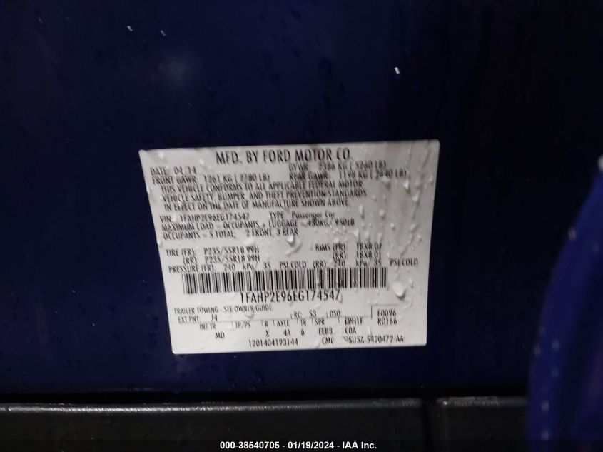 2014 FORD TAURUS SEL - 1FAHP2E96EG174547