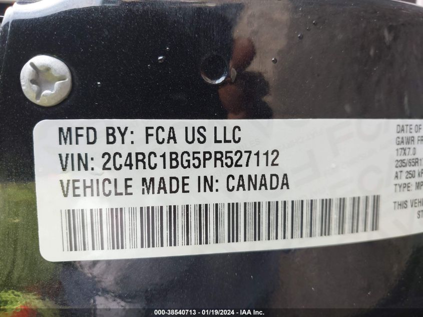 2023 CHRYSLER PACIFICA TOURING L - 2C4RC1BG5PR527112