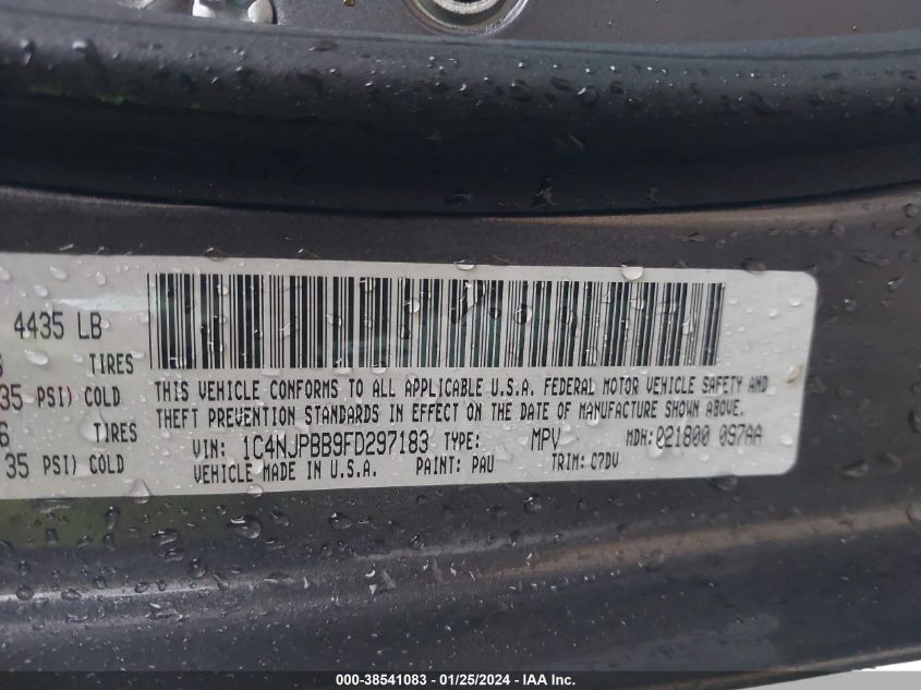 2015 JEEP PATRIOT SPORT - 1C4NJPBB9FD297183