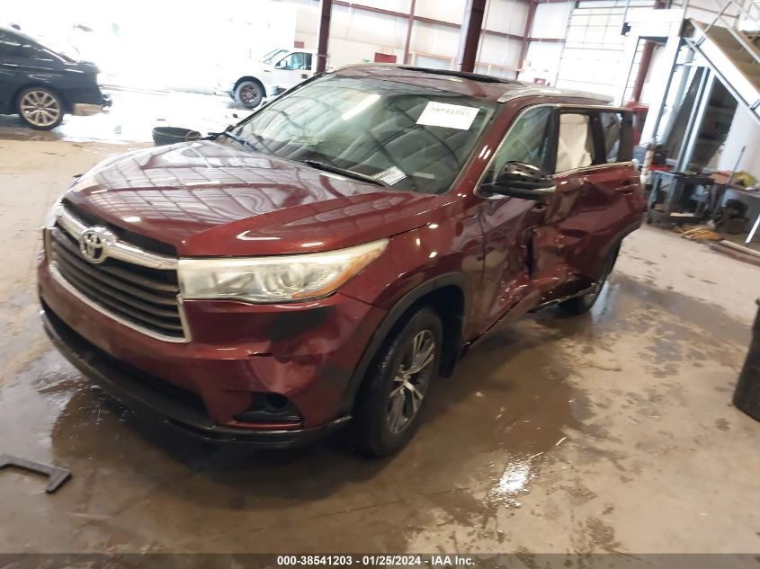 2016 TOYOTA HIGHLANDER XLE V6 - 5TDJKRFH1GS273794