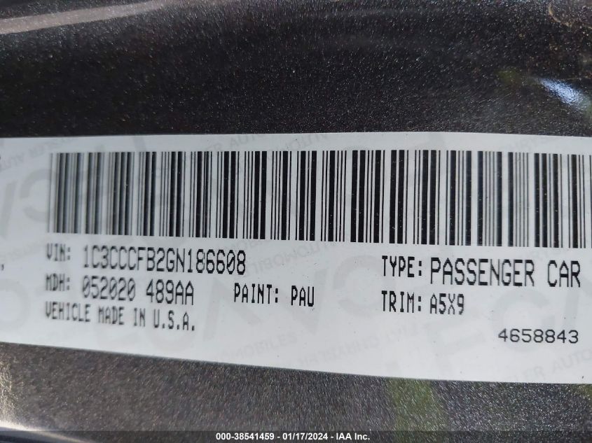 2016 CHRYSLER 200 TOURING - 1C3CCCFB2GN186608