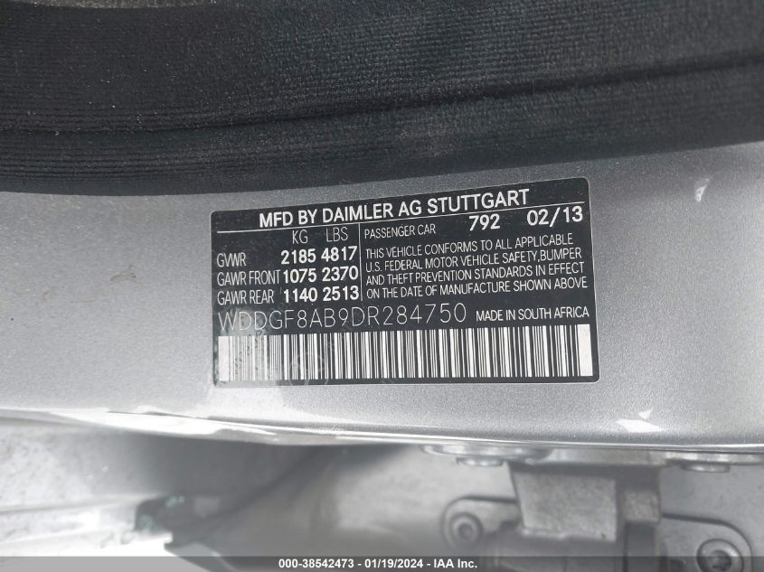 2013 MERCEDES-BENZ C 300 LUXURY 4MATIC/SPORT 4MATIC - WDDGF8AB9DR284750