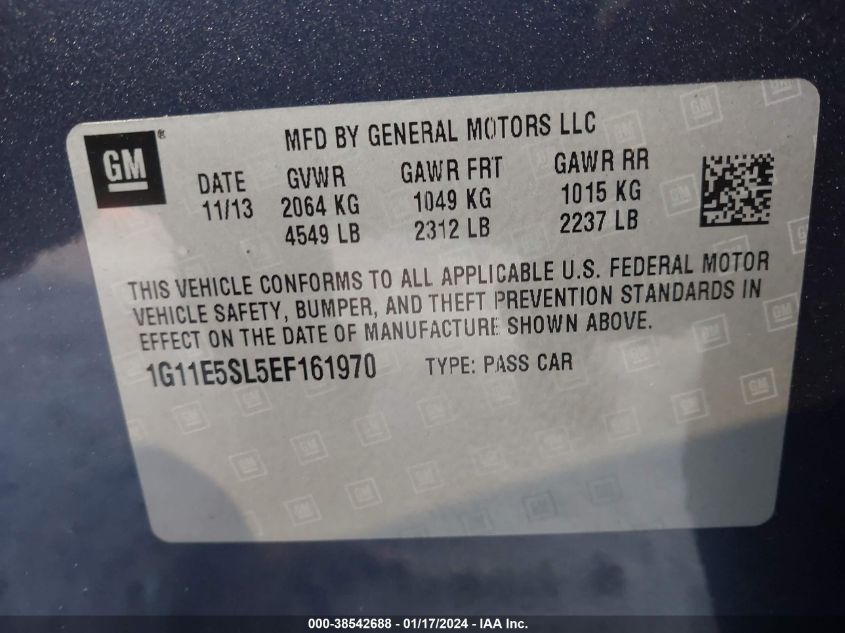 2014 CHEVROLET MALIBU 2LT - 1G11E5SL5EF161970