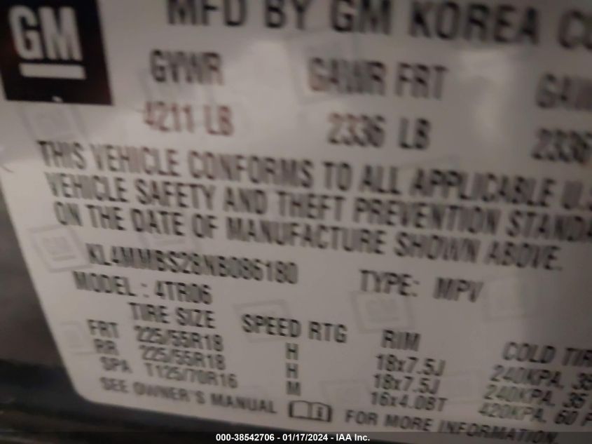 2022 BUICK ENCORE GX PREFERRED - KL4MMBS28NB086180