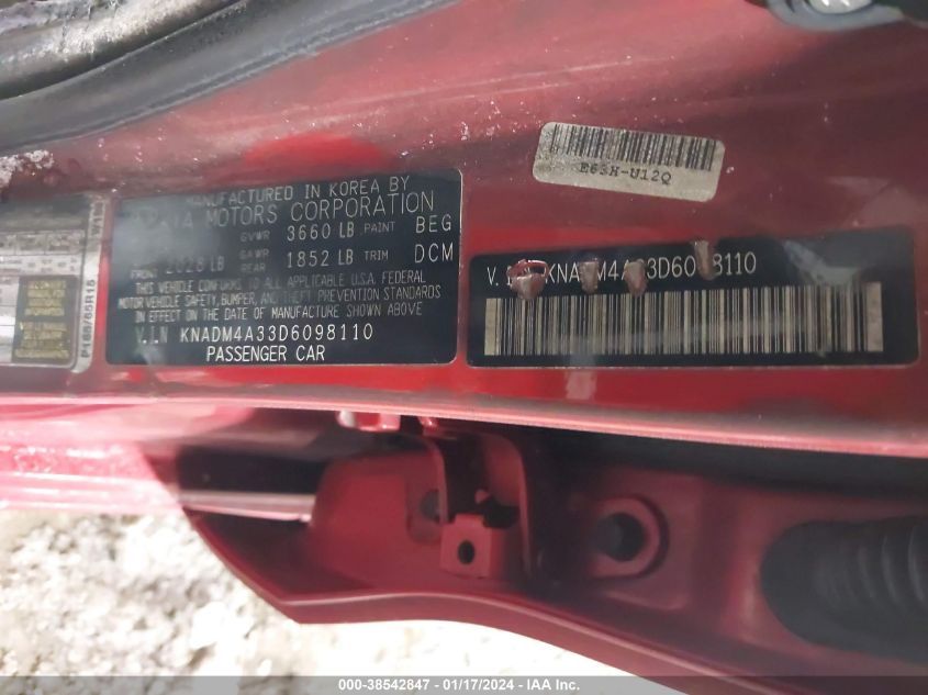 2013 KIA RIO LX - KNADM4A33D6098110